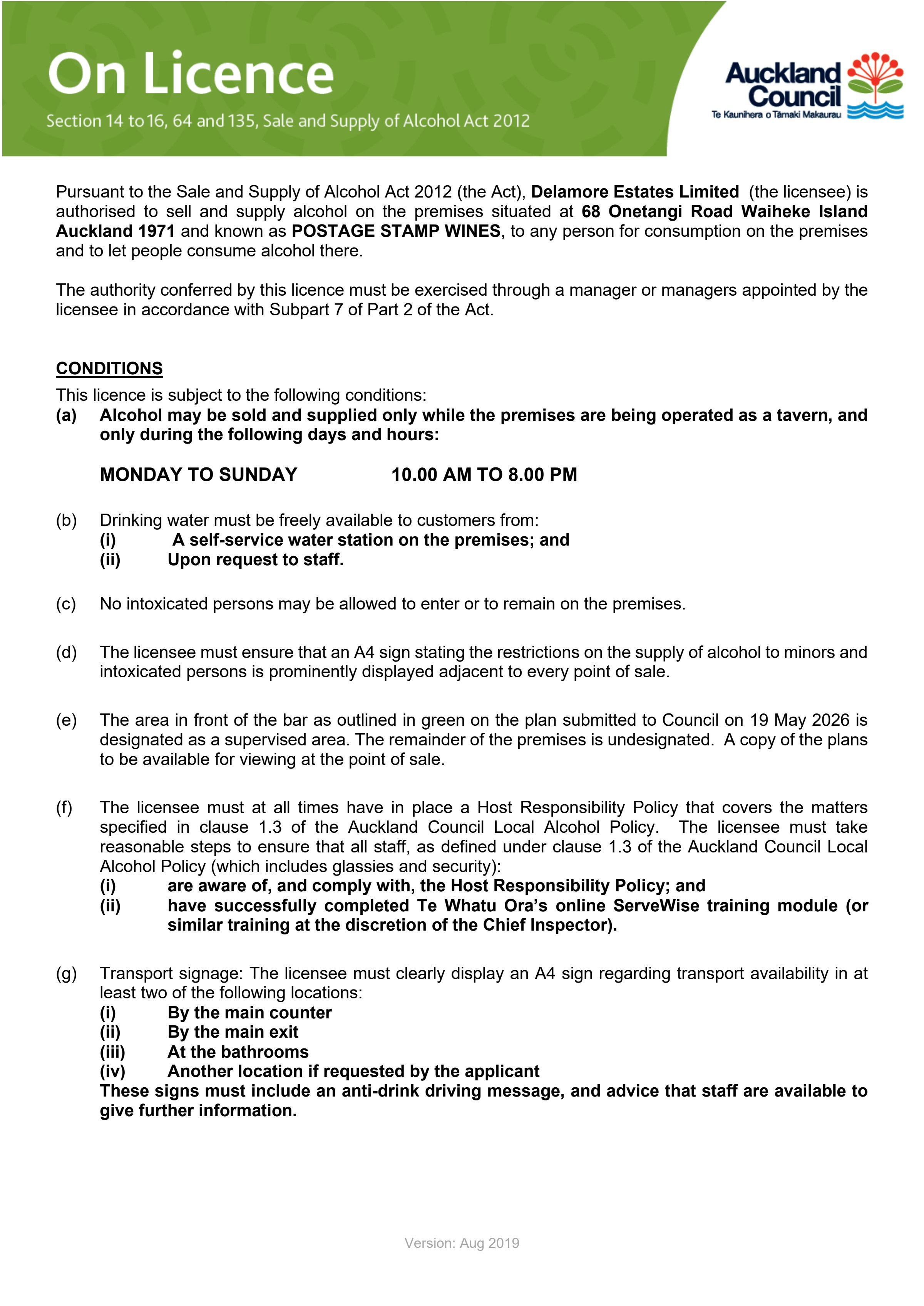 2026 Renewal On Licence